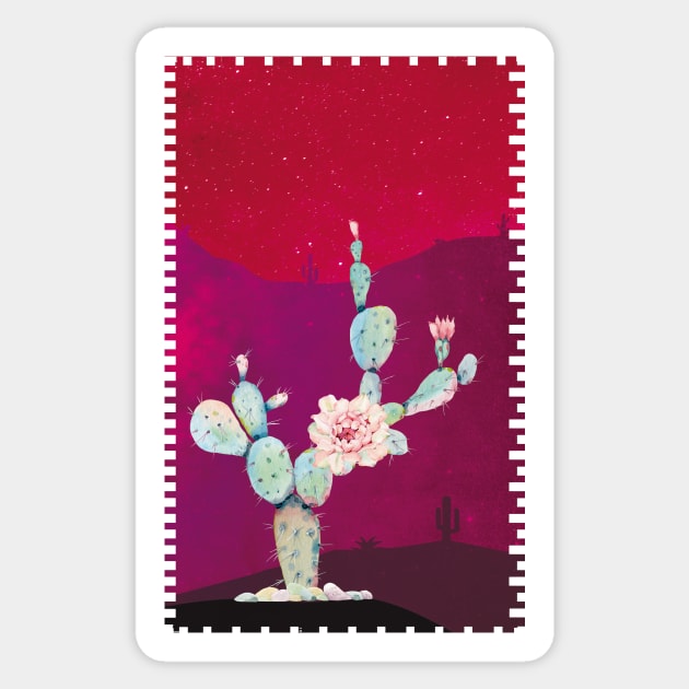 Cactus in a pink desert Sticker by Vendaval